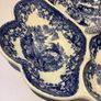 Vintage Mason's Vista Blue Transferware 3-section Dish Image 6
