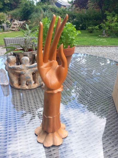 Bali hand-carved wooden hand, jewellery prop. D18
