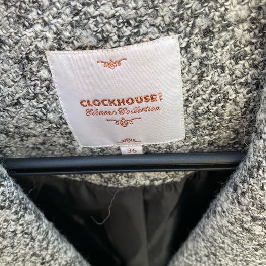 Clockhouse Black & White Speckled Tweed Wool Blend Blazer Jacket - Size 36