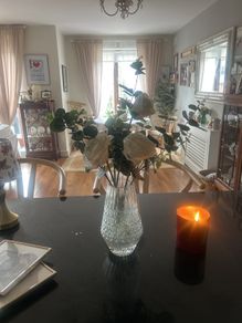 flowers in glass vase