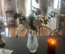 flowers in glass vase