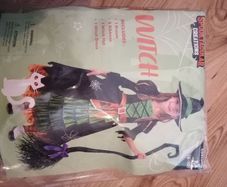 Witch costume set with broom8-10 yrs