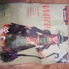 Witch costume set with broom8-10 yrs