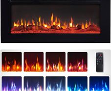 NEW SALE |  3 in 1 Electric Fireplace, Freestanding, Wall Mounted, Recessed, 9 Colour Flame Effect, Media Wall Compatible, 900W - 1800W Heater