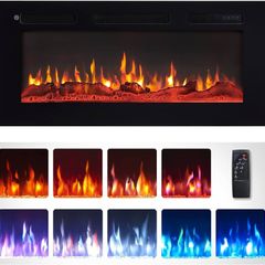 NEW SALE |  3 in 1 Electric Fireplace, Freestanding, Wall Mounted, Recessed, 9 Colour Flame Effect, Media Wall Compatible, 900W - 1800W Heater