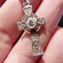 Vintage Sterling Silver 925 Celtic Heart Cross Pendant Necklace 18,2" Image 2