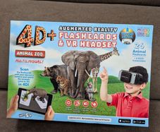 4D+ Utopia 360 Animal Zoo Augmented Reality Flashcards & VR Headset Multilingual