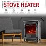 Electric Fireplace Stove Heater with Log Wood Burner Effect - With Fire Flame Effect, Arch Design, Freestanding Portable, Wood Burning LED Light - 1750-1950 watts Image 2