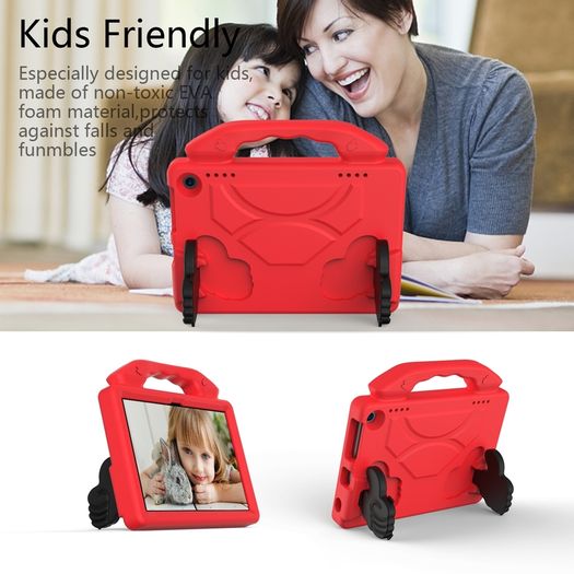 For Amazon Fire HD 8 2024 12th Gen Kids Case Shockproof Cover With Stand - Red