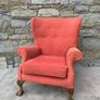 A pair of Chippendale Revival Country House wingback armchairs on Ball & Claw feet. Image 3