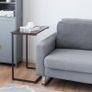 NEW SALE | C-Shaped Side Table, Industrial Sofa End Table with Non-Slip Foot Pads, Computer Laptop Over Bed Tables for Bedroom, Living Room and Office (Single Table, Brown) Image 5