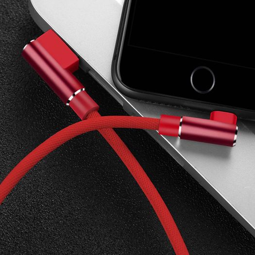 NOHON 3M Apple 3A Lightning Fast Charger & Data Sync 90 Degree Elbows Nylon Braided Cable (Brand New/Warranty)