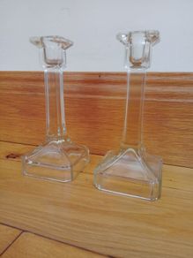 Vintage Glass Candle Holders