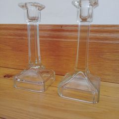 Vintage Glass Candle Holders