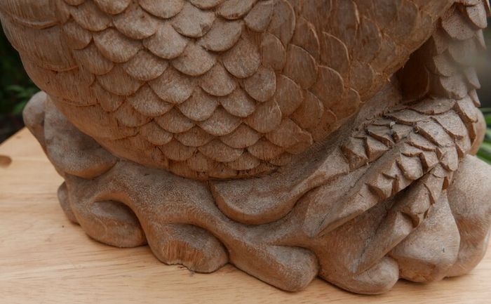 Large Beautifully Hand Carved Wooden Dragon, height 16,5 inches