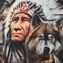 Vintage Wild T Shirt American Indian Wolves Dreamcatcher Print Fromt And Back Size Medium Image 4