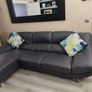 Modern Leather Corner Sofa and 2 Seater Excellent Condition Image 3