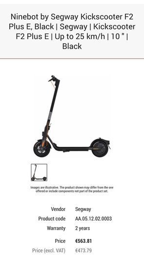 Ninebot by Segway Kickscooter F2 Plus E, Black