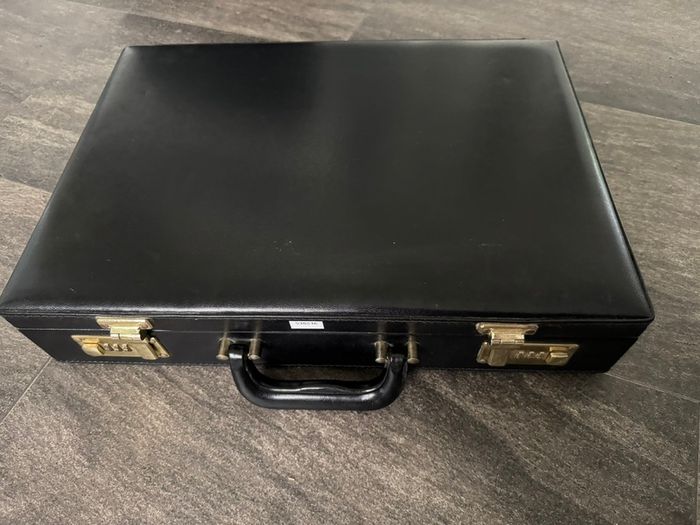 Black Hard Shell Briefcase - Dual Combination Locks & Expandable Storage