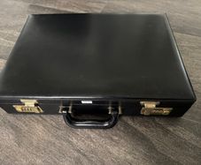 Black Hard Shell Briefcase - Dual Combination Locks & Expandable Storage