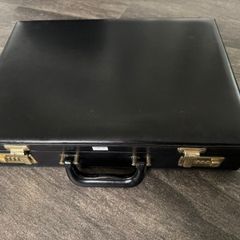 Black Hard Shell Briefcase - Dual Combination Locks & Expandable Storage