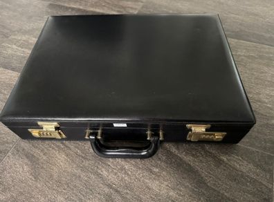 Black Hard Shell Briefcase - Dual Combination Locks & Expandable Storage
