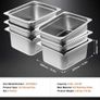 6 Pack Hotel Pans, 1/2 Size Anti-Jam Steam Pan, 0.8mm Thick Stainless Steel Restaurant Steam Table Pan, 6-Inch Deep Commercial Table Pan, Catering Storage Food Pan, for Industrial & Scientific Image 4