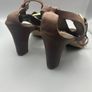 ECCO Ladies Brown Leather High Heel Sandals Size 9 EU40 Image 6