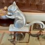 Vintage Aluminum Metal Squirrel on Log Nutcracker Image 8