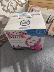 Nintendo Wii Mario Kart Steering wheel with base pink