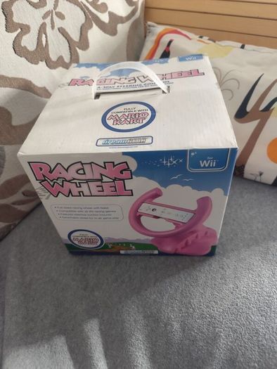 Nintendo Wii Mario Kart Steering wheel with base pink