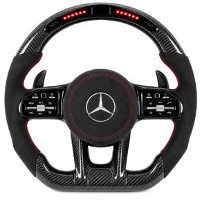 Mercedes AMG Style Carbon Fiber Steering Wheel with LED Display