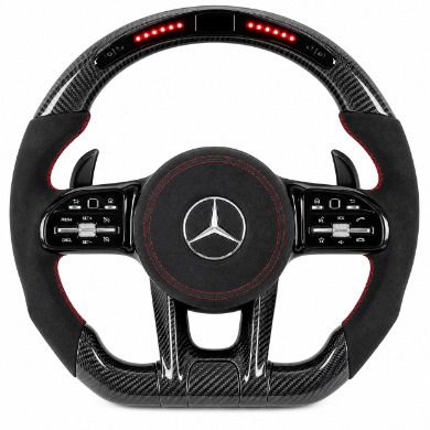 Mercedes AMG Style Carbon Fiber Steering Wheel with LED Display