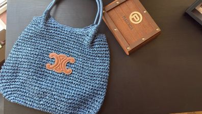 Luxury Woven Tote Bag - Navy Blue