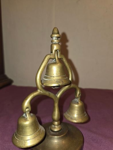 Antique Triple-bell Horse Brass Terret