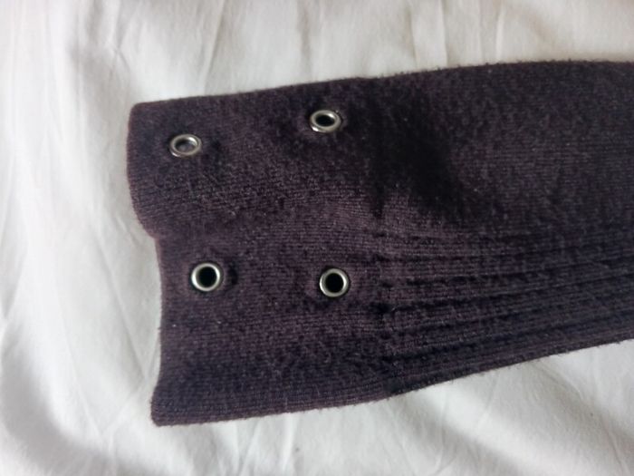 Yuka Dark Brown Cardigan with  Metal Eyelet Detail    Size 14