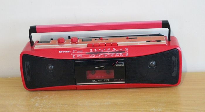 Red Sharp Qt 250e R Portable Radio Cassette Recorder Faulty For Sale in ...