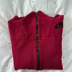 Nike Burgundy Zip Hoodie Size S