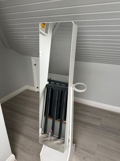 Stand alone mirror with storage
