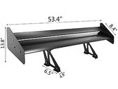 Universal Rear Wing Adjustable Brackets 53 In Aluminum Alloy Car Spoiler Tuning Accessory Installed on Hatchback Trunk