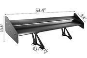 Universal Rear Wing Adjustable Brackets 53 In Aluminum Alloy Car Spoiler Tuning Accessory Installed on Hatchback Trunk
