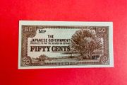 Japanese  Invasion  Money  MALAYA  50 CENTS 1942 WORLD WAR 11 ( Uncirculated )
