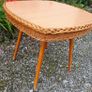 Very Rare Mid Century Wicker Table Image 8