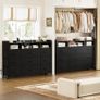 Chest of Drawers with Charging Station and LED Light, Dresser TV Stand with 9 Fabric Drawers Image 6
