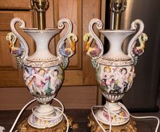 antique vintage lamps cherub porcelain