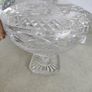 REAR  vintage GALWAY trinity knot  large Vintage Cut crystal pedestal bowl, heavy lead crystal and lid Image 2