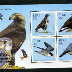 2010 Ireland Stampa Public Souvenir Birds of Prey Miniature Sheet Overprinted for Stampa Mint Never Hinged (MNH)