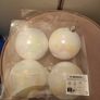 4 pearl white snowy christmas shatterproof baubles Image 3