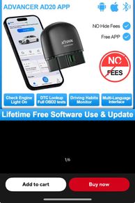 XTOOL Advancer AD20 OBDII Scanner Code Reader Full obd Function HUD Display For Engine Upgrade of ELM327/AD10 for Android/IOS