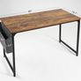 SALE Study Computer Desk 100cm Home Office Writing Small Desk, Modern Simple Style PC Table, Black Metal Frame, Rustic Brown Image 2